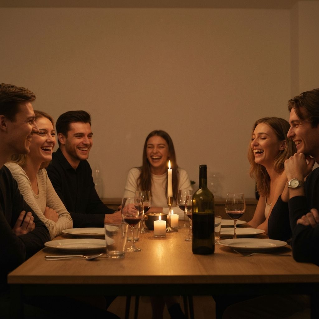 Friends enjoying a dinner party together